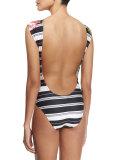 Carmen Floral Cap-Sleeve One-Piece Swimsuit, Multi