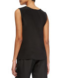 Long Silk Crepe Tank, Petite   