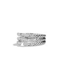 Willow Three-Row Ring with Diamonds