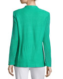 Lace-Sleeve Knit Jacket, Green