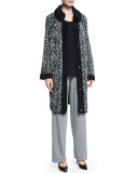 High-Waist Straight-Leg Pants, Black