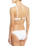 Cascade Florale Embellished Padded Bandeau Swim Top, White