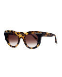 Gradient Square Sunglasses, Yellow Tortoise/Black