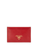 Saffiano Card Holder, Red (Fuoco)