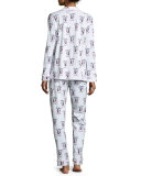 Printed Long-Sleeve Pajama Set, NYC Rooftop Party