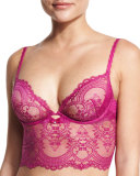 Chrystalle Lace Long-Line Bra, Morello Cherry