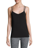 Strappy V-Neck Performance Cami, Black
