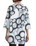 Floating Bubbles Open-Front Jacket, White/Black
