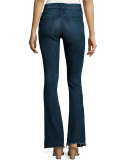 Heather High-Waist Flare-Leg Jeans, Triton