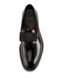 K Line Patent Leather Bow Loafer, Black