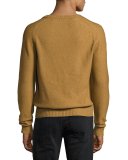 Raglan Cotton-Cashmere Blend V-Neck Sweater, Tobacco