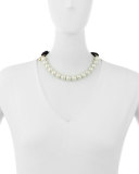 Pearly Choker Necklace with Velvet Bow