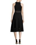 Cutout Racerback Midi Dress, Black