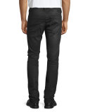 Thavar Distressed Jogger-Style Jeans, Black