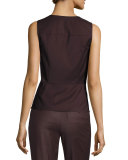 Etia Continuous Wool-Blend Top, Garnet