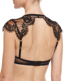 Jamais Le Premier Soir Cap-Sleeve Balconette Bra, Black