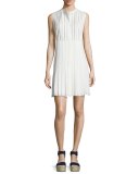 Lace-Bib Pleated Dress