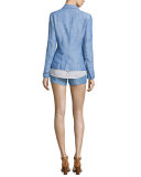 Giovanna Lace-Trim Silk Top