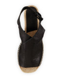 Sienna Crisscross Espadrille Wedge Sandal, Black