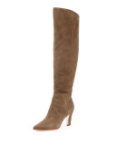 Tasmin Suede Knee Boot, Taupe