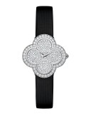 Alhambra Pave White Gold Diamond Watch, Small