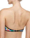 Santorini Banana-Leaf Printed Bandeau Swim Top