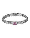 Classic Chain Pink Spinel-Clasp Bracelet