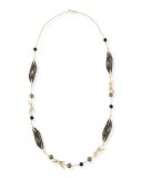 Futurist Crystal Station Necklace, Gray