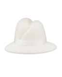 Nell Handmade Wool Fedora Hat, Ivory