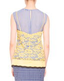 Sonora Lace-Overlay Blouse, Lemon