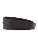 Leather Matte Buckle Belt, Black