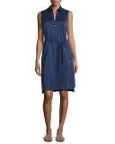 Robinson Sleeveless Silk Shirtdress