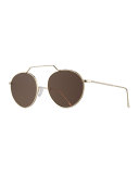 Wynwood III Round Monochromatic Sunglasses, Gold