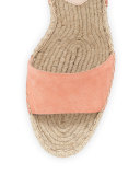 Harper Ankle-Wrap Wedge Espadrille Sandal, Medium Pink