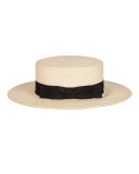 The Gloria Straw Boater Hat, Natural