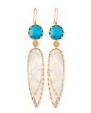 Dream Spikes Classic Turquoise & Rainbow Moonstone Earrings 