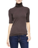 Soft Touch Turtleneck Top, Cafe Chine