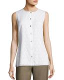 Diamondback Devoré Tie-Neck Shell, White
