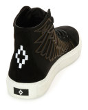 Maipu Textured High-Top Sneaker, Black/White