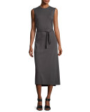 Sunny Sleeveless Jersey Wrap Tank Dress