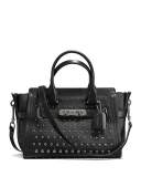 Swagger 27 Ombre-Rivet Satchel Bag, Black