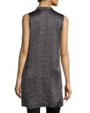 Sleeveless Printed Hammered Tunic 