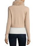 Cashmere Fur-Trim Shrug