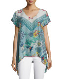 Elly Flared Printed Georgette Tunic Top