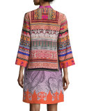Printed Sash-Neck Tunic Dress, Multi
