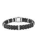 9mm Black Caviar Ceramic Rope Bracelet, Size Medium
