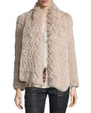 Sela Rabbit-Fur Tie-Neck Jacket,