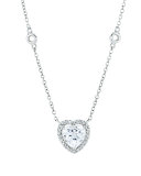 Grace 18k White Gold White Topaz Heart Pendant Necklace