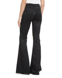 Drew Five-Pocket Leopard-Print Pants, Black
