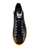 Stan Smith Leather Sneaker, Black/White/Orange